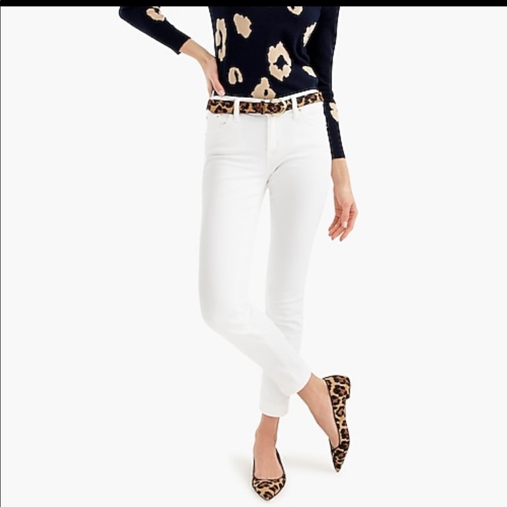J. Crew Toothpick white skinny ankle jeans